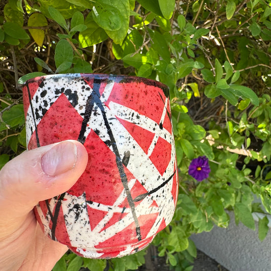 EVH Inspired Tumbler | Red White Black Striped Design