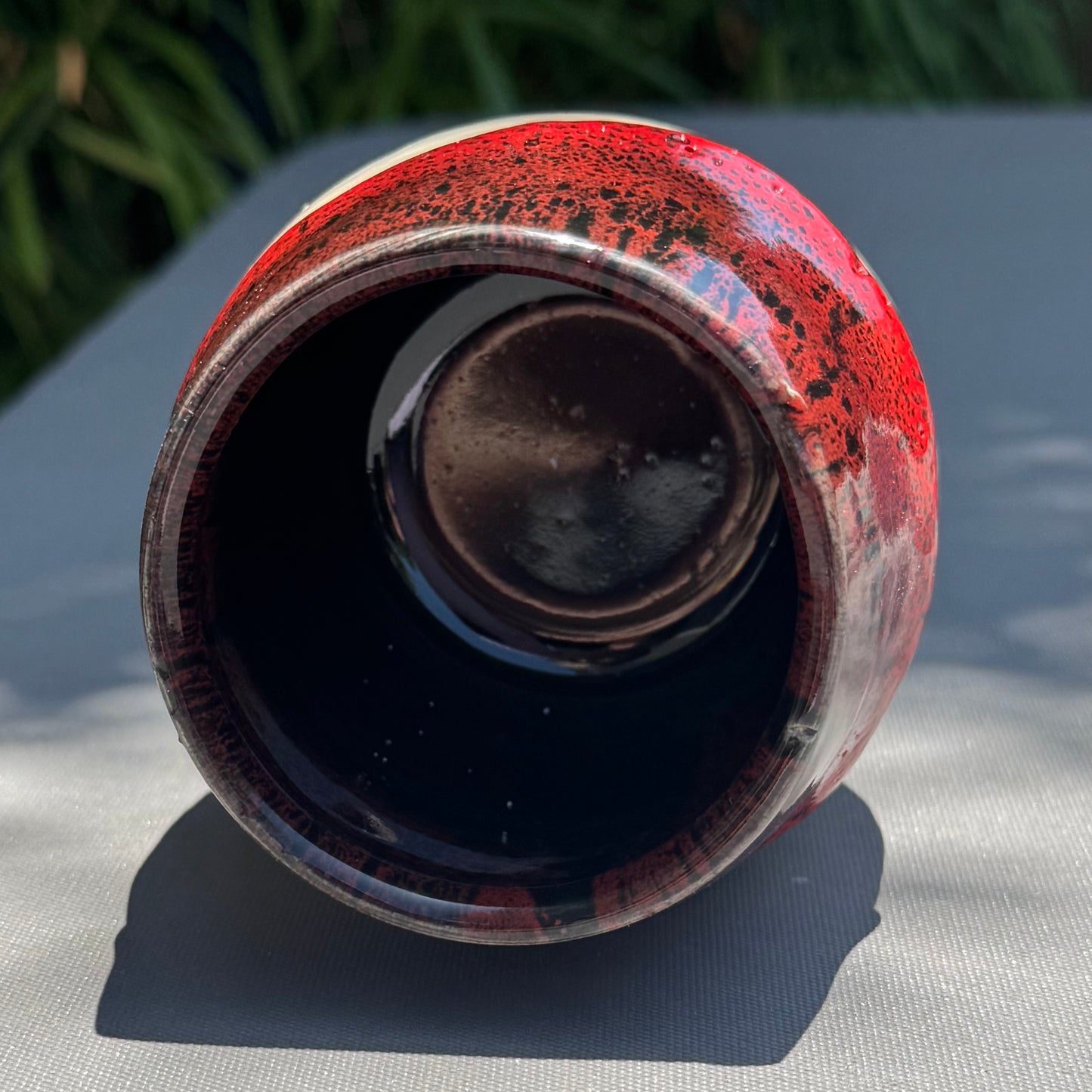 Dynasty Red & Black Tumbler | 10 oz Handmade Stoneware | Wheel-Thrown Pottery