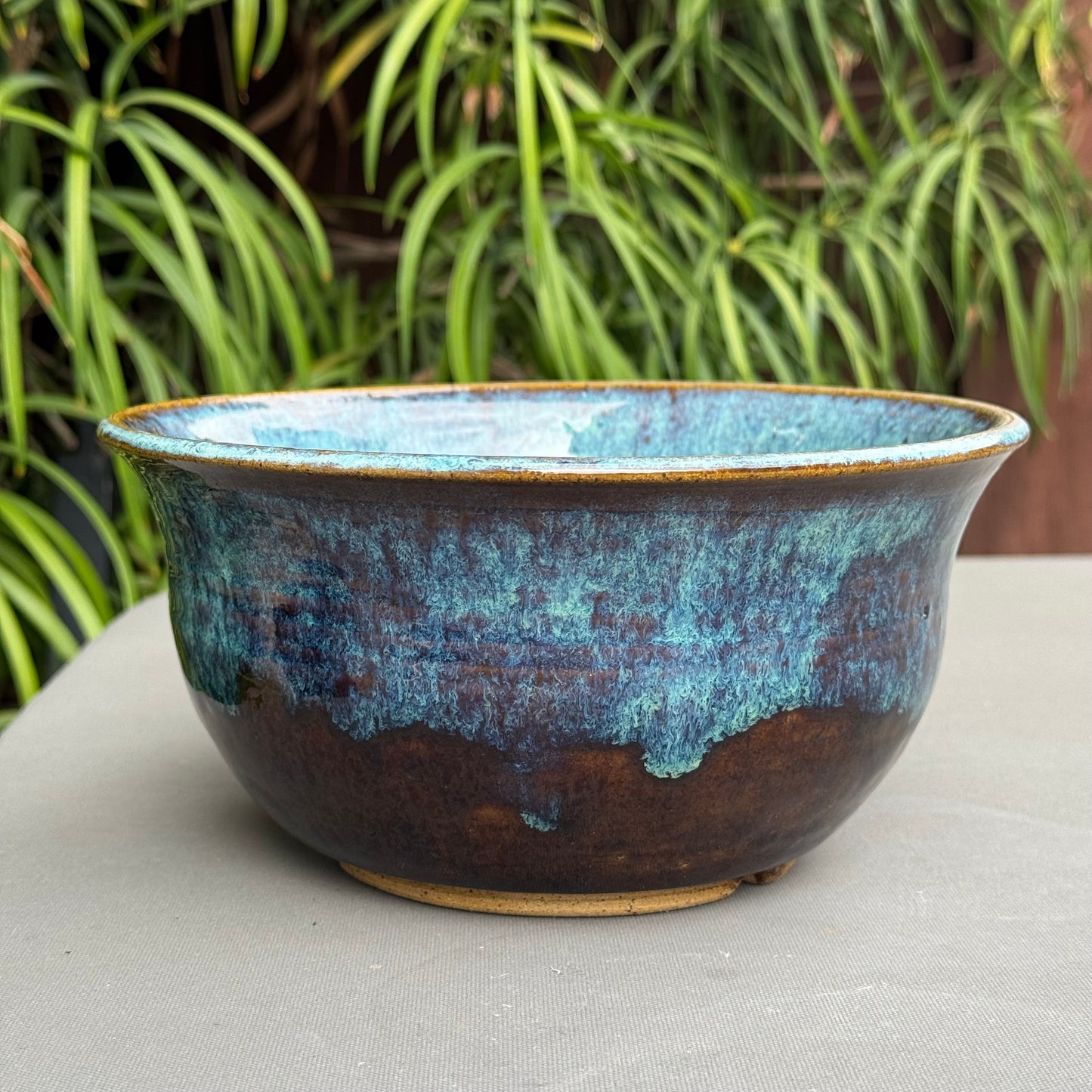 Handmade Ceramic Serving Bowl | Blue & Turquoise Stoneware | 5 Cup Bowl