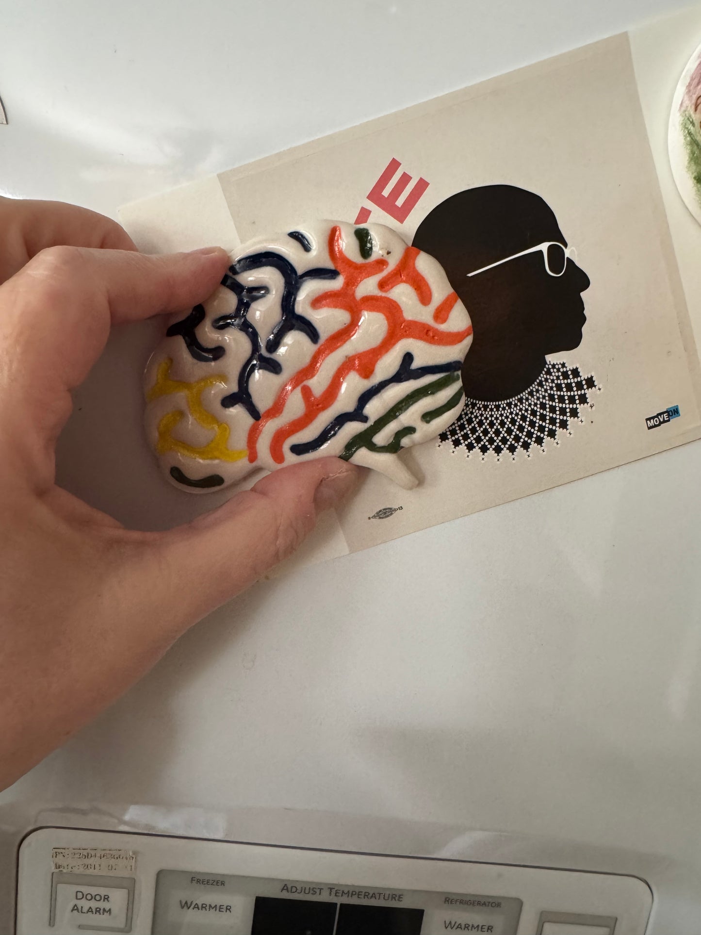 Handmade Ceramic Brain Magnet | Colorful Stoneware Refrigerator Magnet