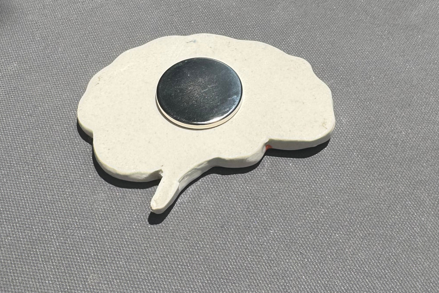 Handmade Ceramic Brain Magnet | Colorful Stoneware Refrigerator Magnet