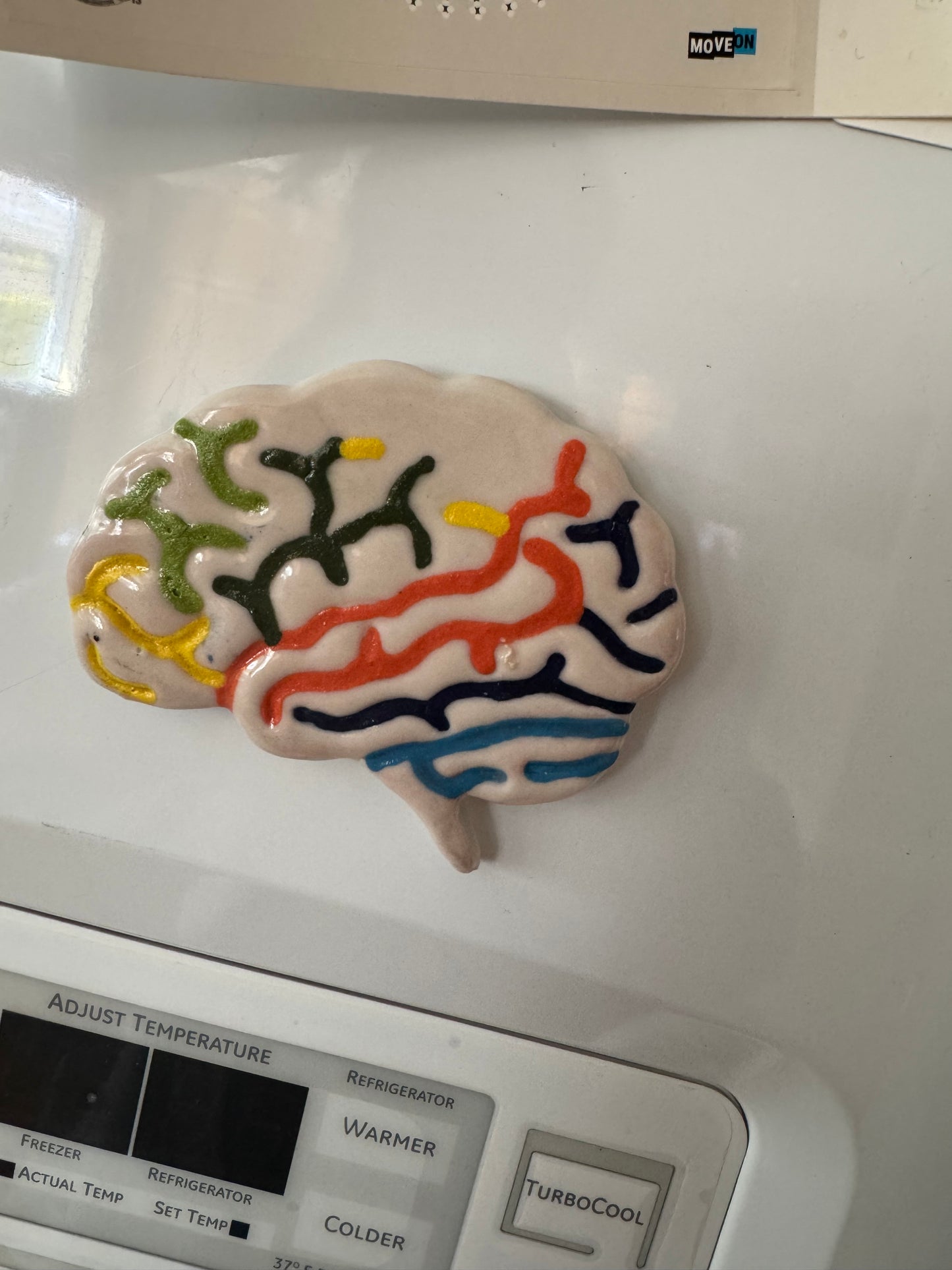 Handmade Ceramic Brain Magnet | Colorful Stoneware Refrigerator Magnet