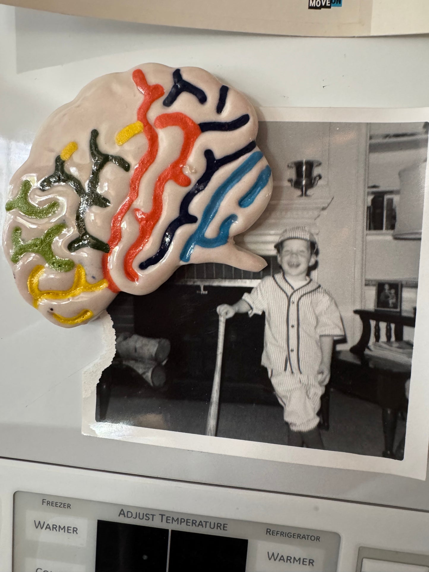 Handmade Ceramic Brain Magnet | Colorful Stoneware Refrigerator Magnet