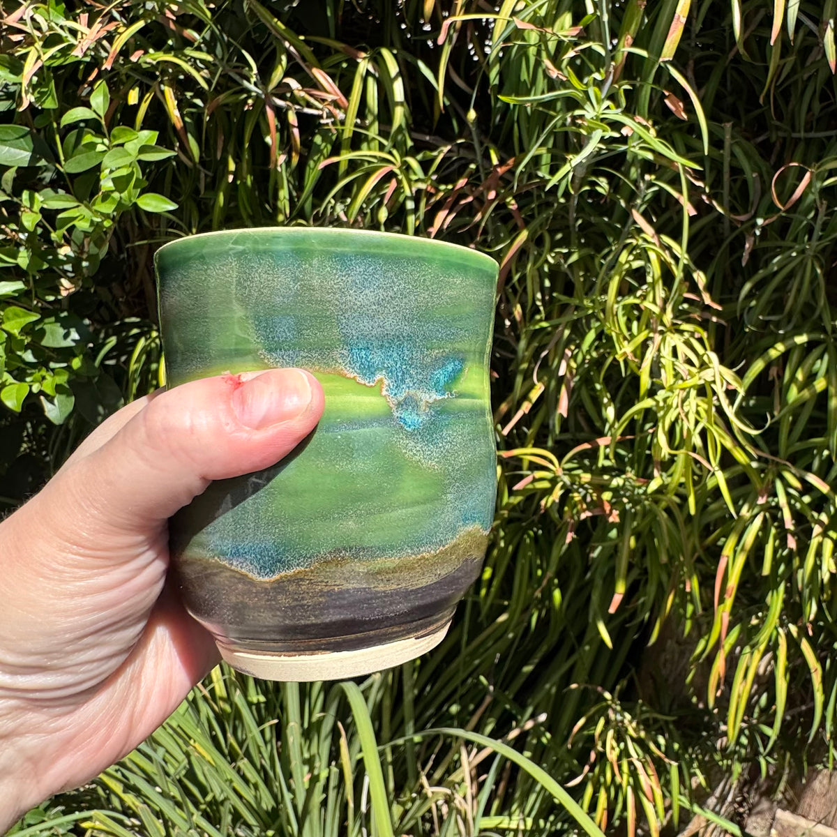 Green & Blue 12 Oz Stoneware Tumbler