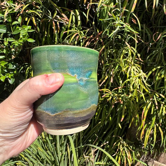 Green & Blue 12 Oz Stoneware Tumbler