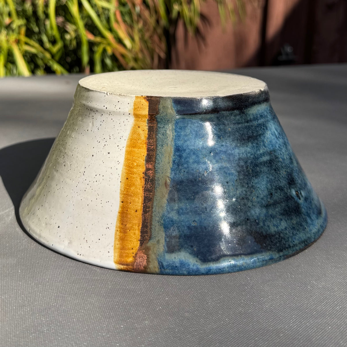 Blue & Speckled White 4 Cup Ceramic Bowl
