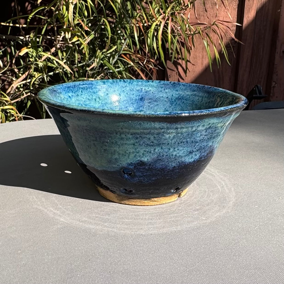Handmade Ceramic Berry Bowl – Blue & Turquoise