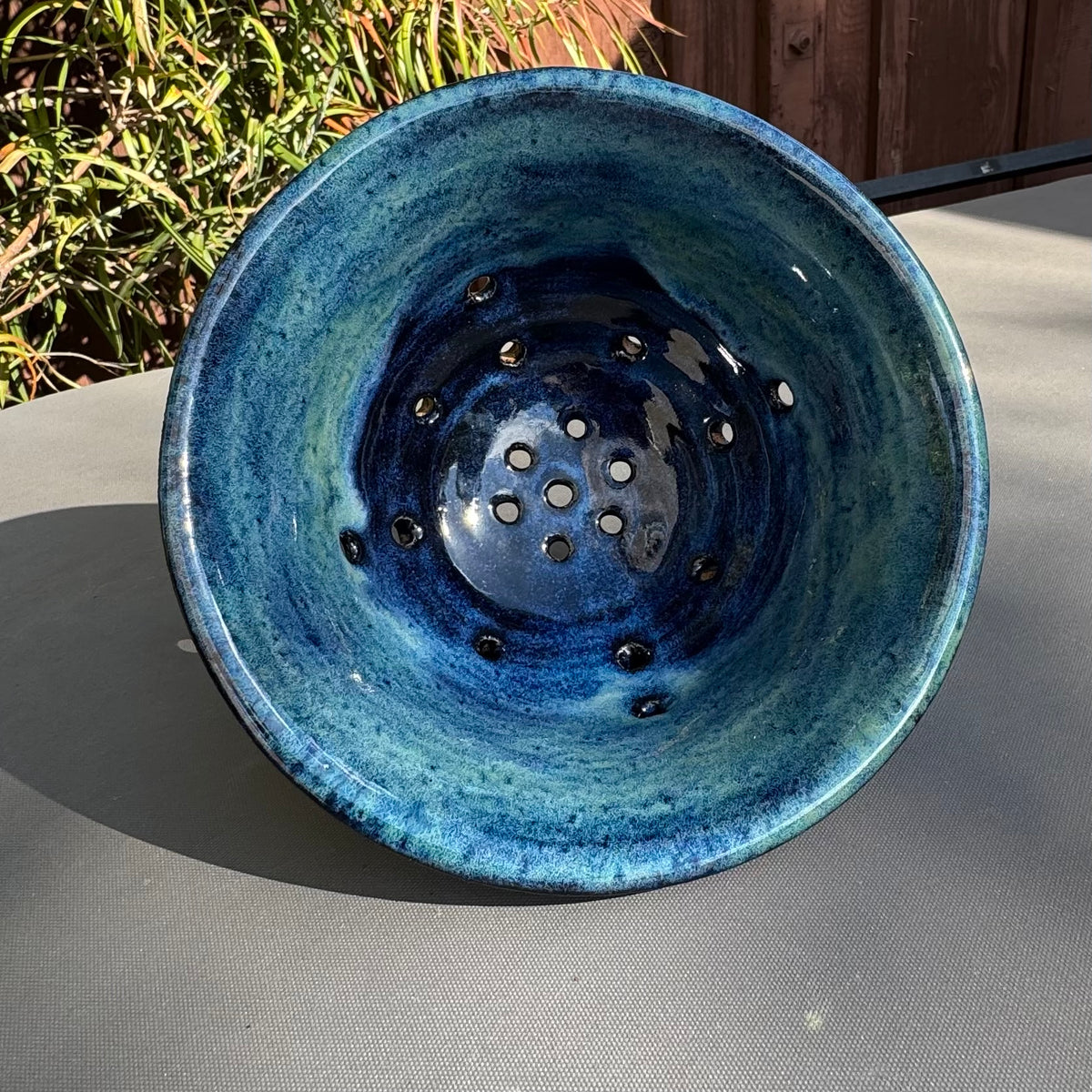 Handmade Ceramic Berry Bowl – Blue & Turquoise