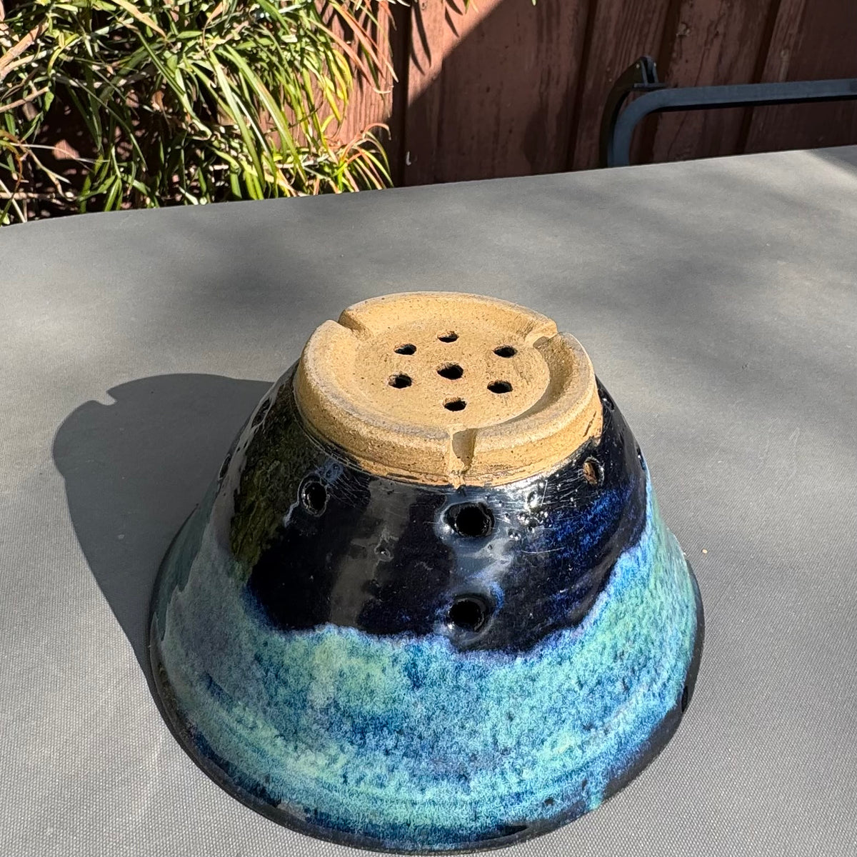 Handmade Ceramic Berry Bowl – Blue & Turquoise