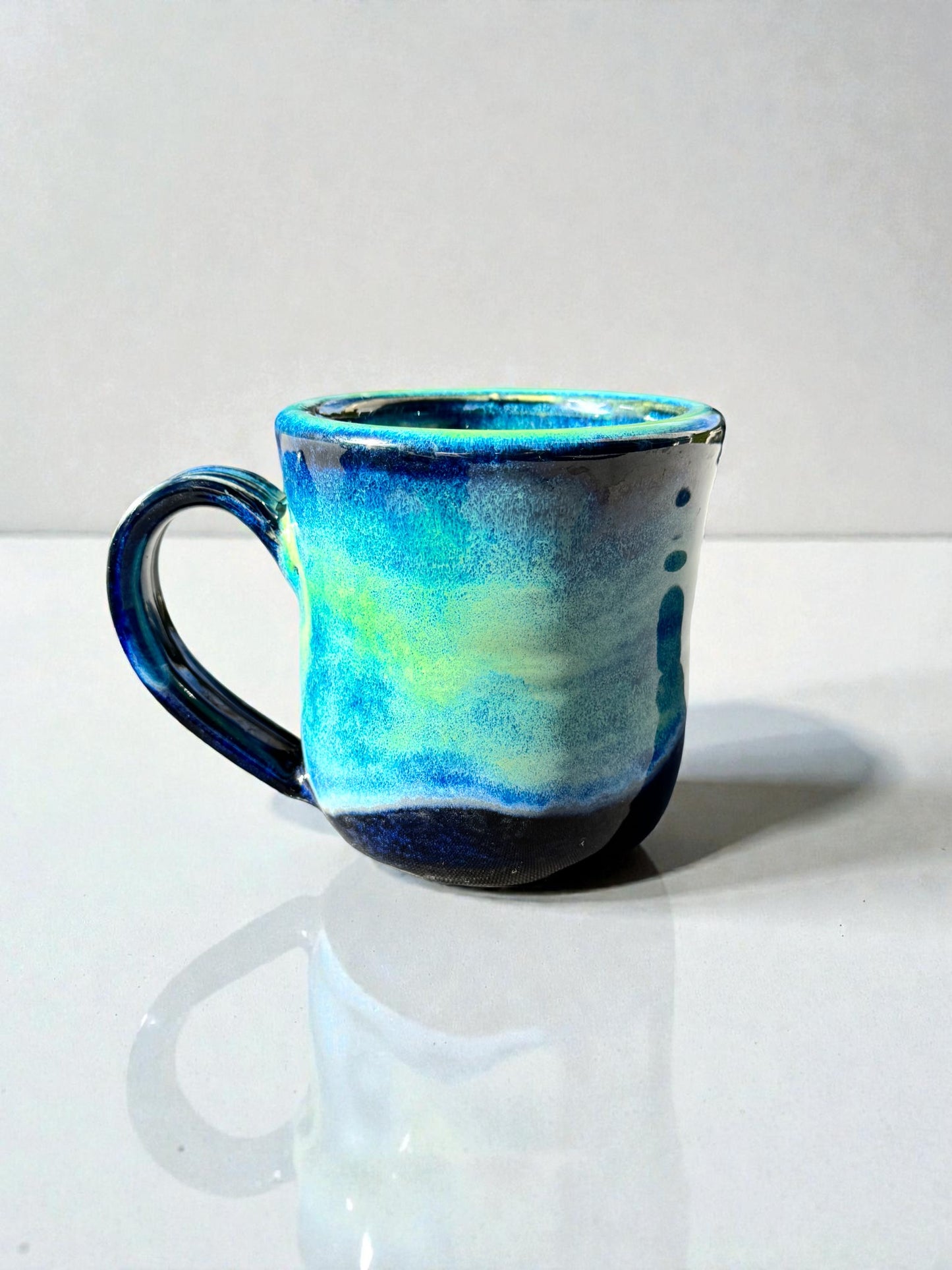 Ocean Glaze Mug | 12 oz Wheel Thrown Stoneware | Handmade Glossy Pottery Coffee Cup