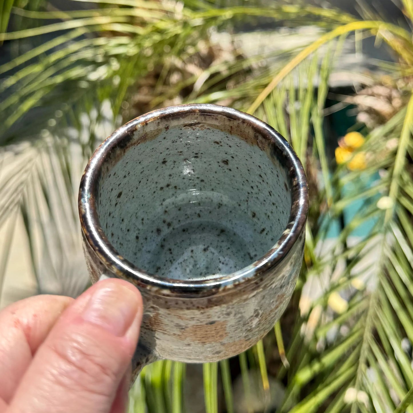 Handmade Ceramic Kanji Mug | Speckled White Stoneware | 6 oz | Wabi-Sabi Style Espresso Cup | Hand-Painted Kanji Symbols
