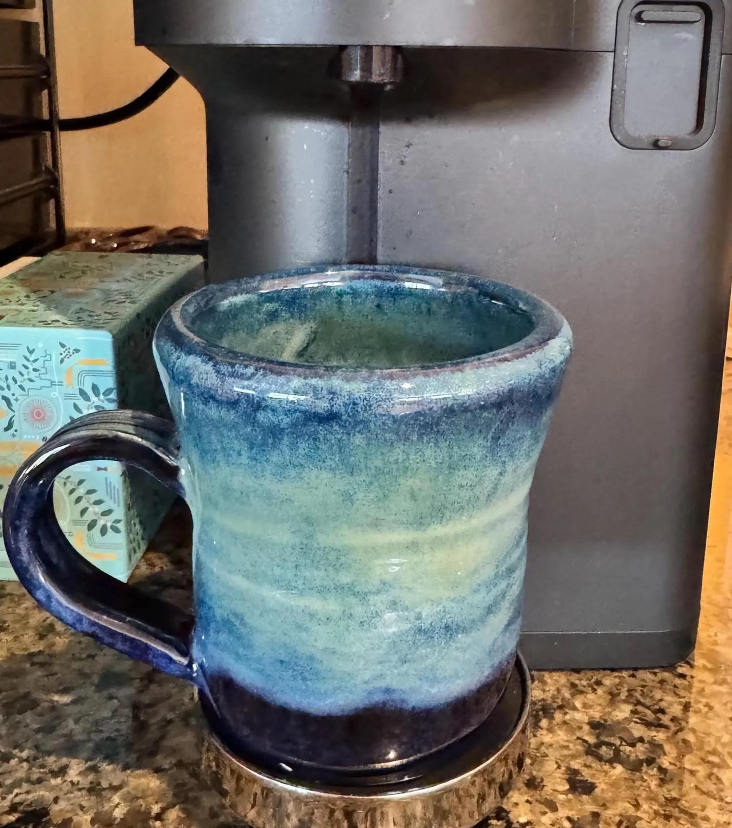 Ocean Glaze Mug | 12 oz Wheel Thrown Stoneware | Handmade Glossy Pottery Coffee Cup
