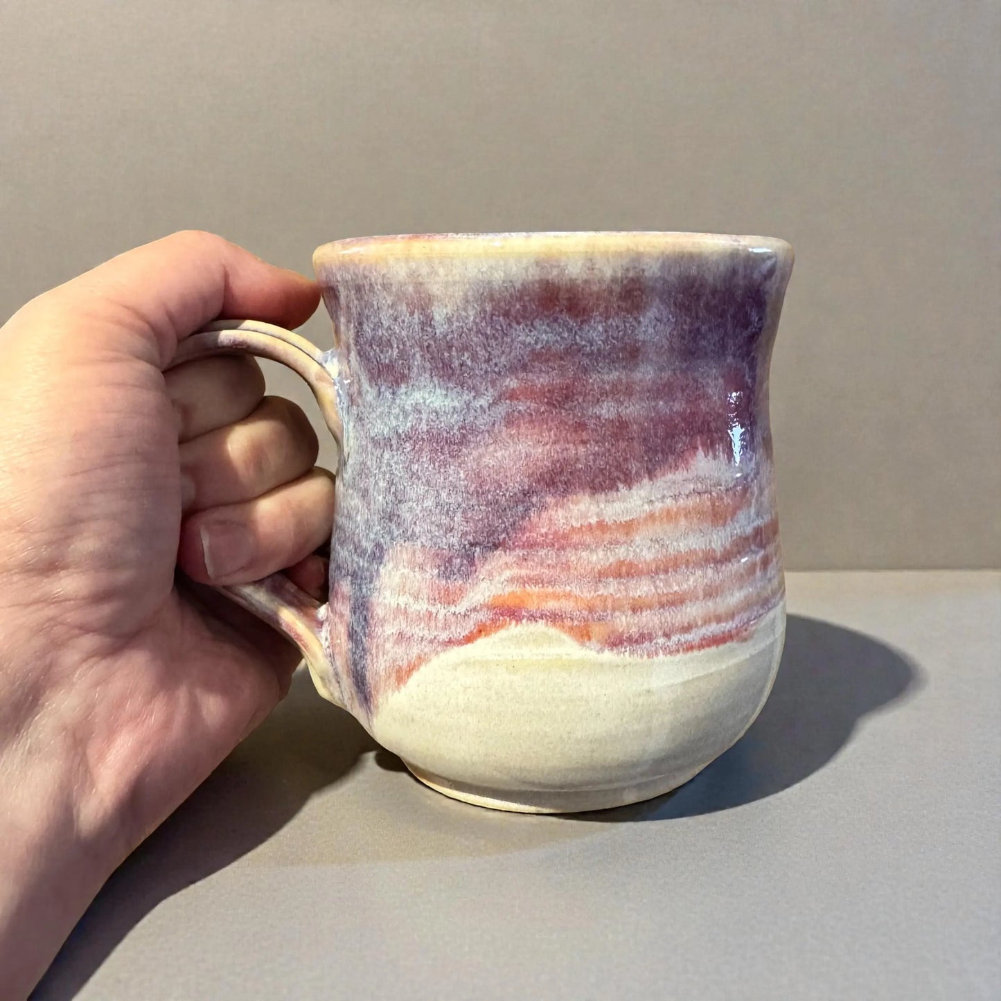 Plum & Mauve Mug No. 2 | 12 oz Wheel Thrown Stoneware | Handmade Pottery Coffee Cup