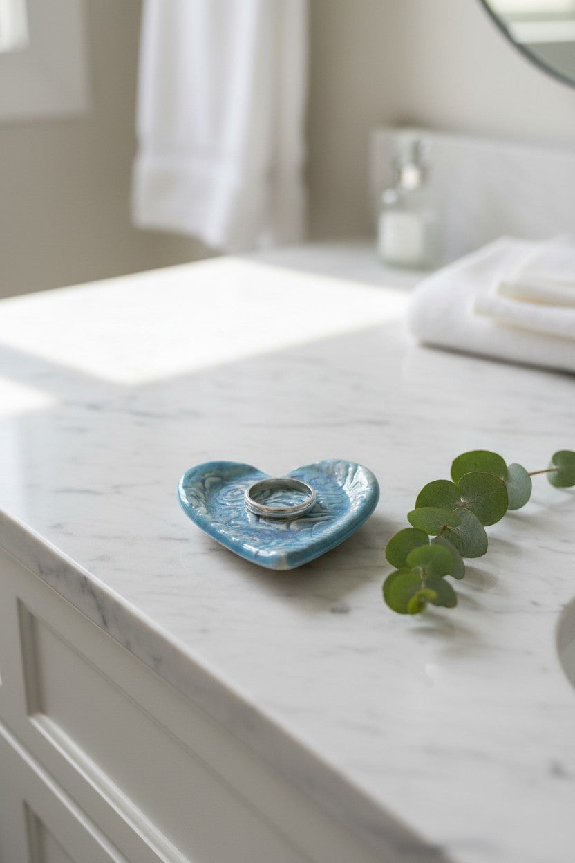 Rose Relief Heart Ring Dish | Small Trinket Dish