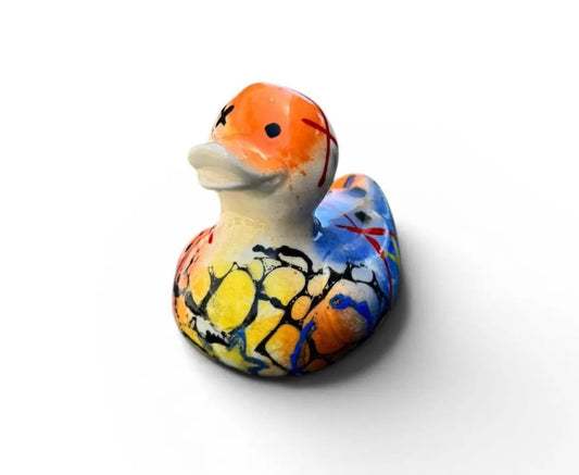 Pure Quackery | Hand-Painted Pop Art Ceramic Duck | Original Abstract Art by Legend