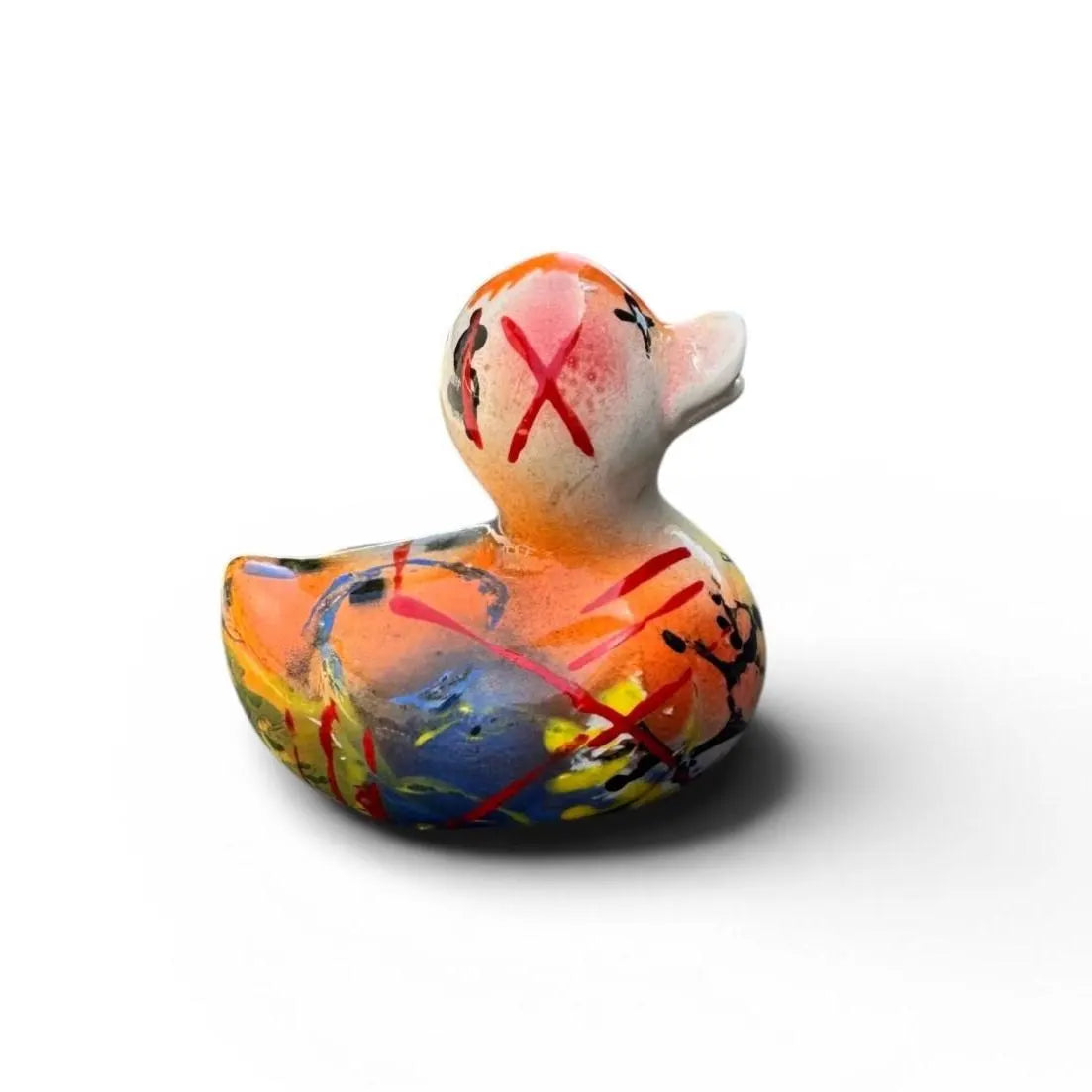 Pure Quackery | Hand-Painted Pop Art Ceramic Duck | Original Abstract Art by Legend