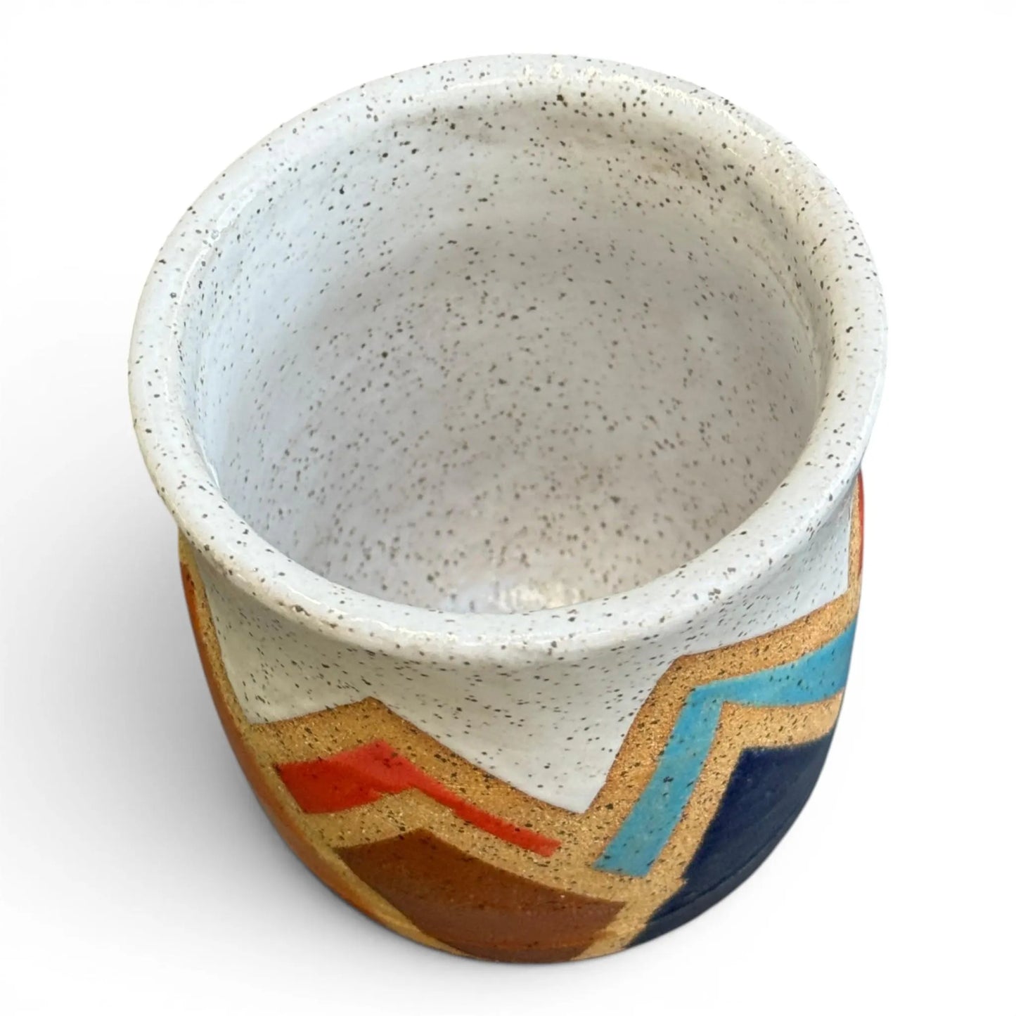 Retro Mountain Tumbler No. 2 | Colorful Wheel Thrown Stoneware | Handmade Geometric Pottery