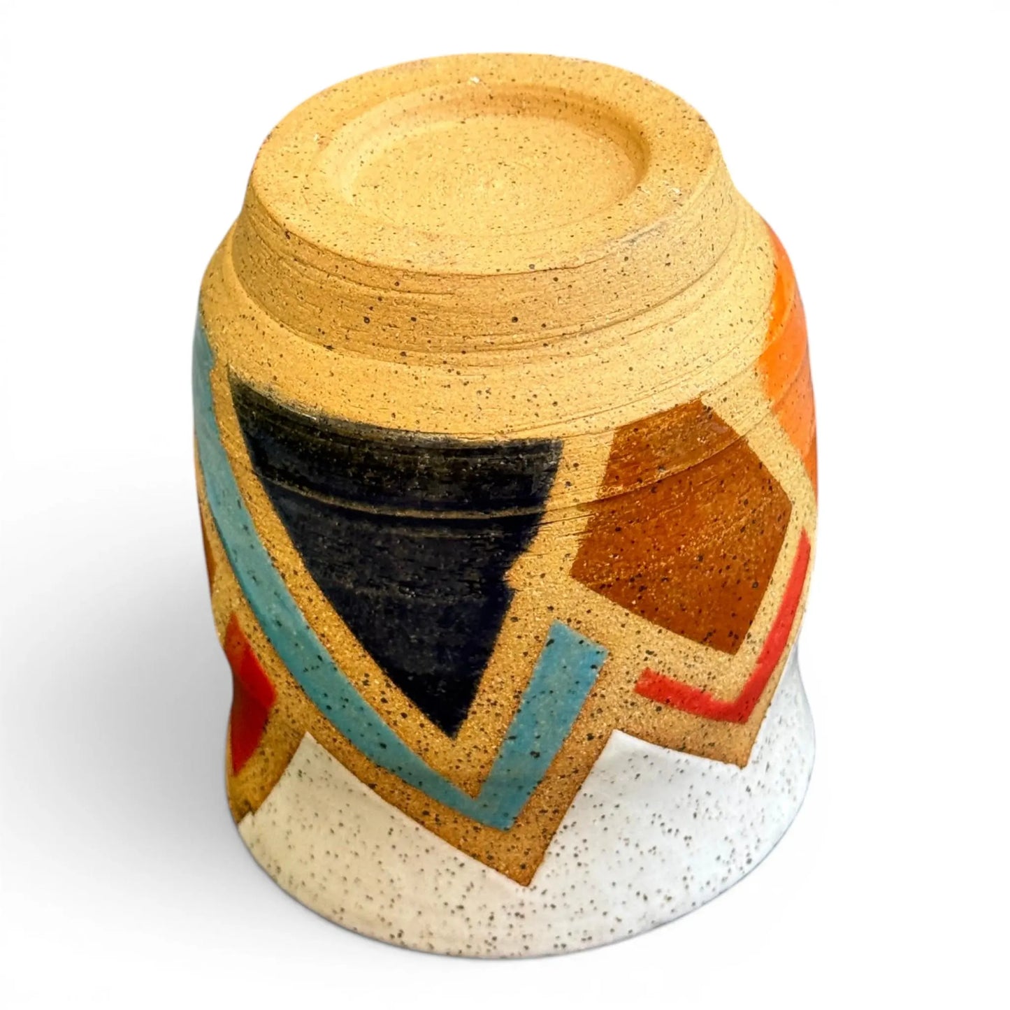 Retro Mountain Tumbler No. 2 | Colorful Wheel Thrown Stoneware | Handmade Geometric Pottery