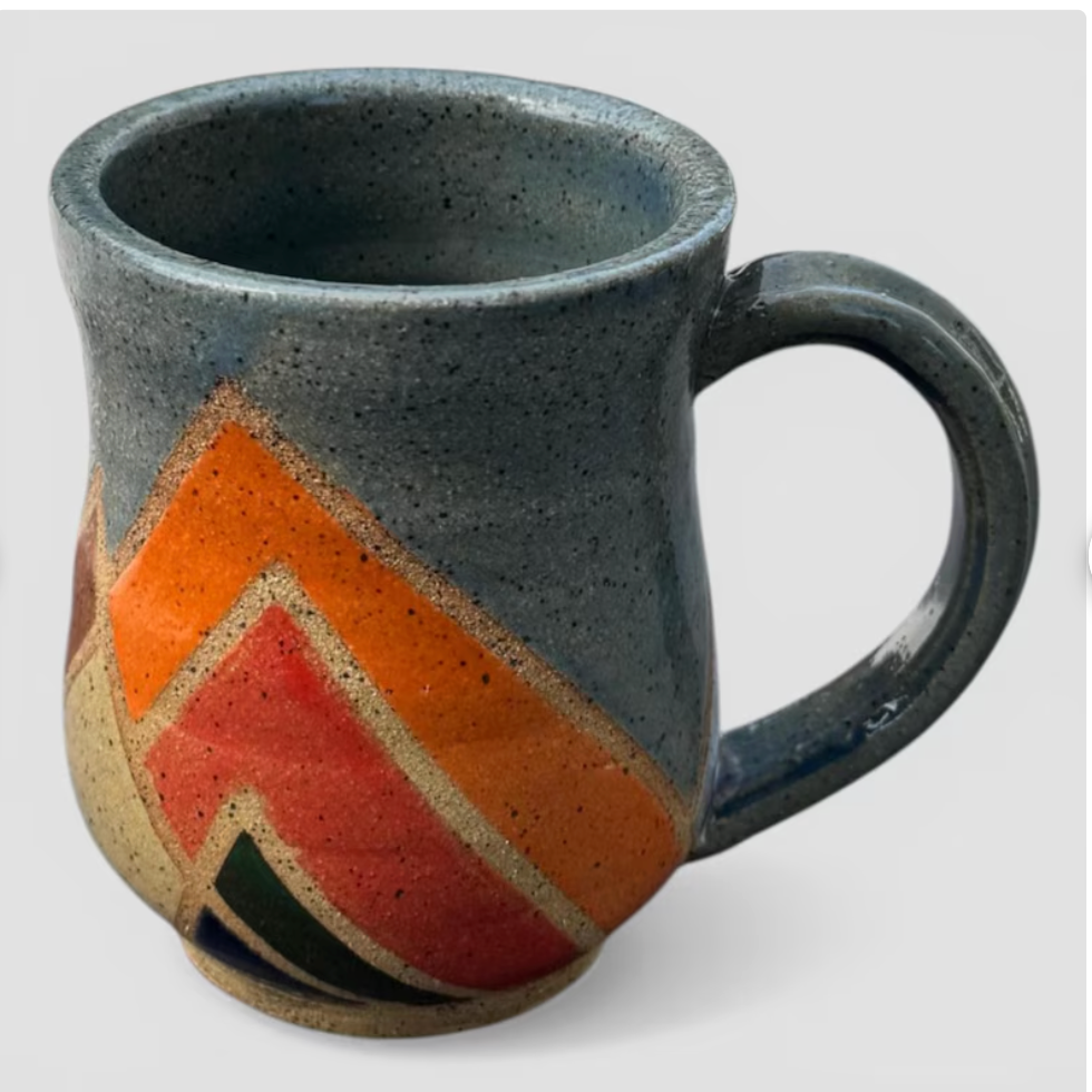 Mountain Mug | Speckled Earth Tone Stoneware | Modern Geometric Handmade Pottery