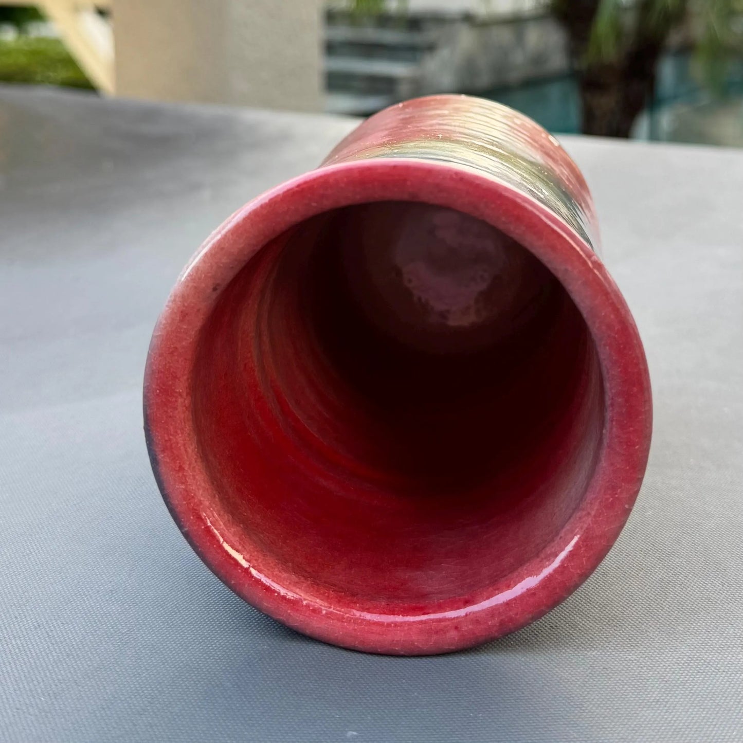 Rainbow Glaze Vase | 6.5" Wheel-Thrown White Stoneware | Modern Handmade Flower Vase