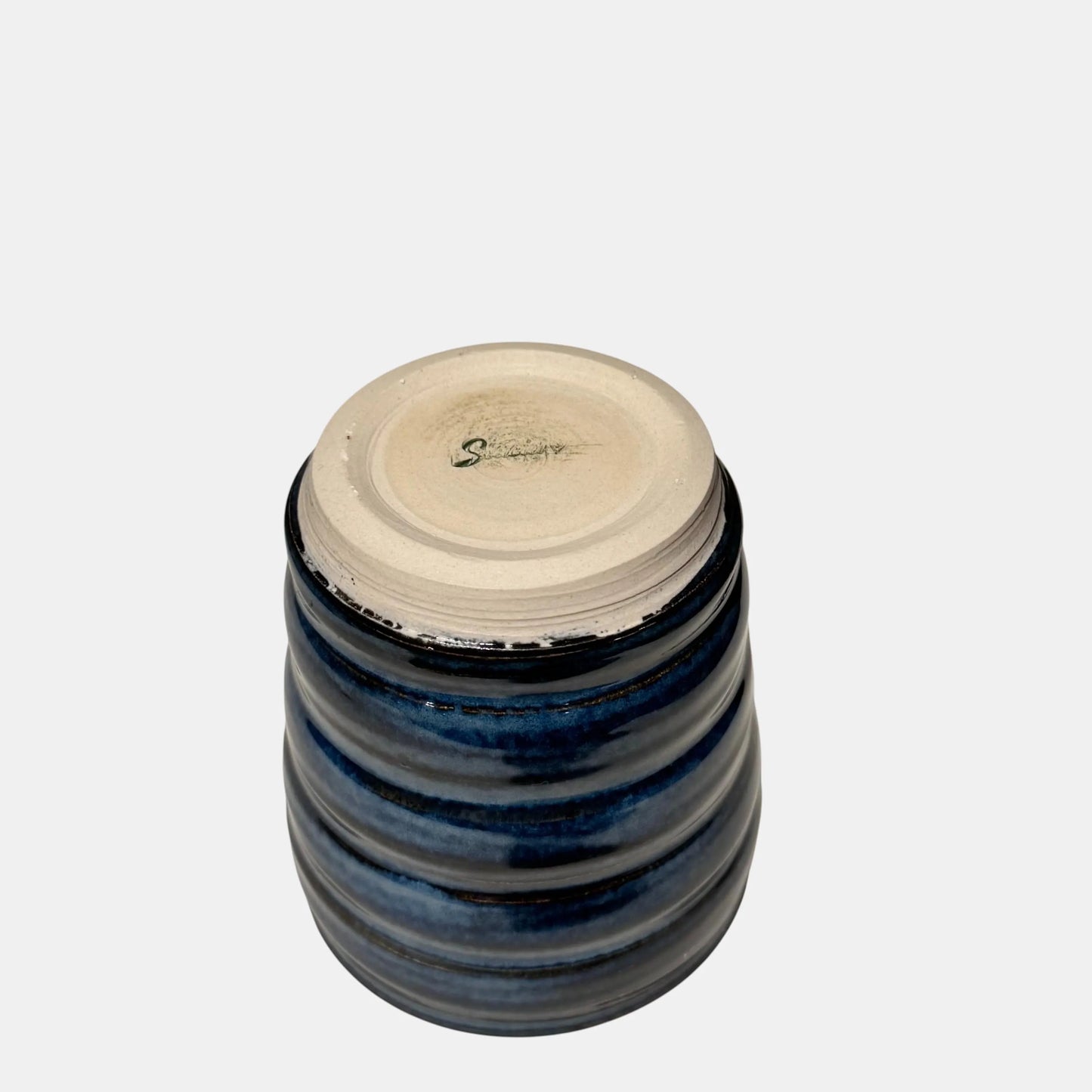 Wheel-Thrown Blue Ceramic Tumbler | Handmade Stoneware Cup | Textured Pottery for Coffee, Tea, or Whiskey