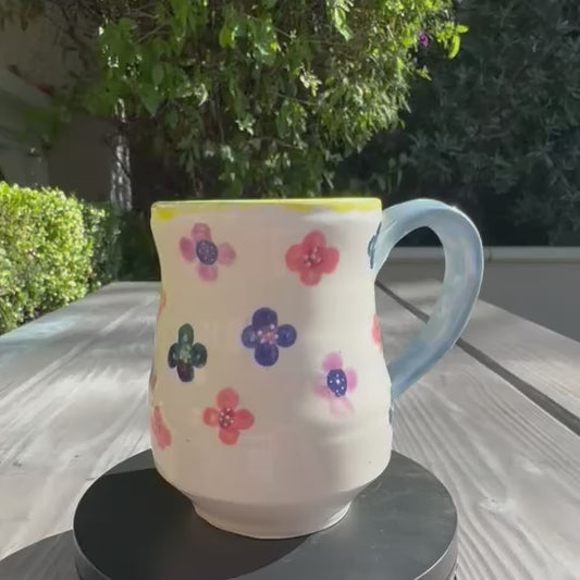 Handmade Wildflower Stoneware Mug