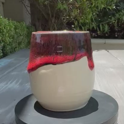 Red & Black Lava Glaze 10 Oz Stoneware Tumbler