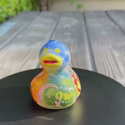BAM! | Hand-Painted Pop Art Ceramic Duck | Original Graffiti Art by Legend