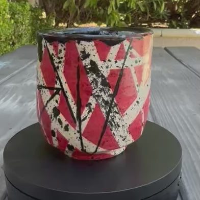 EVH Inspired Tumbler | Red White Black Striped Design