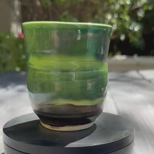 Green & Blue 12 Oz Stoneware Tumbler
