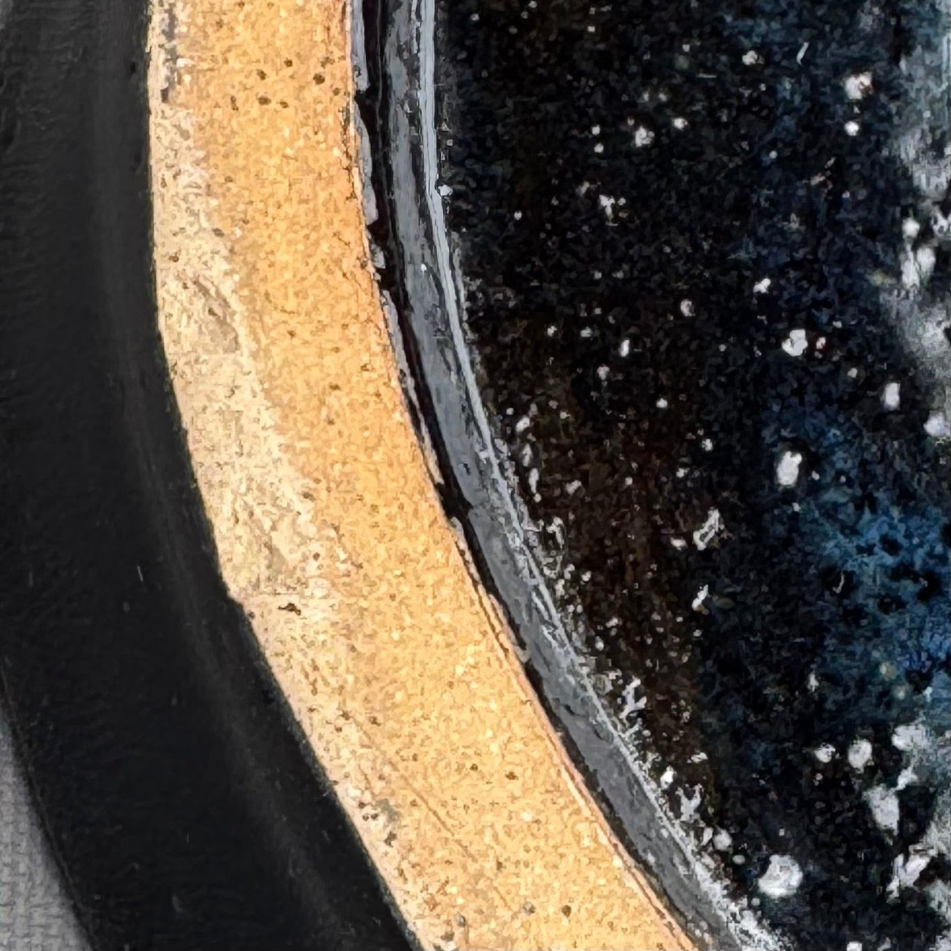 Rock N Art Shop handmade stoneware berry bowl saucer showing the unglazed foot ring detail and blue turquoise glaze.