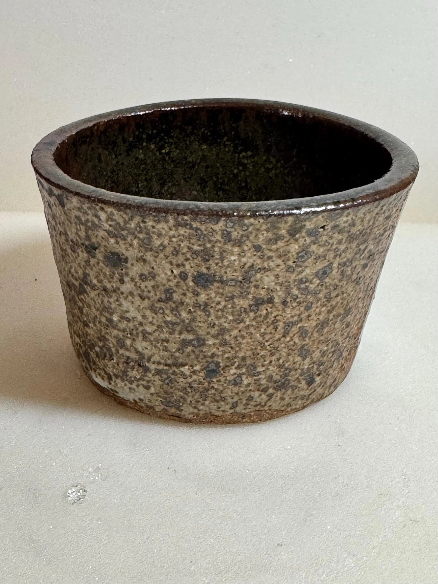 Rock N Art Shop Wabi Sabi ceramic bowl, 6 oz stoneware, handmade rustic pottery for ice cream or dessert.